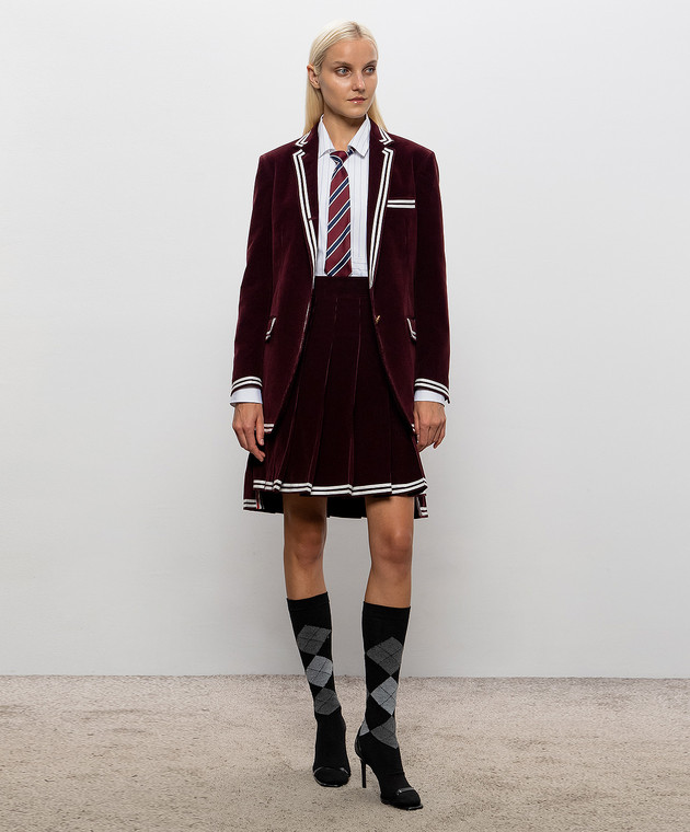 Thom Browne Бордовий вельветовий жакет FBC975NF0957 зображення 2