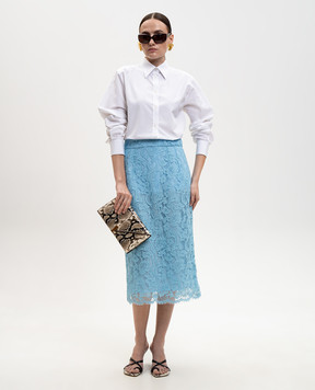 Dolce&Gabbana Блакитна спідниця з мережива F4B7ITILMDR