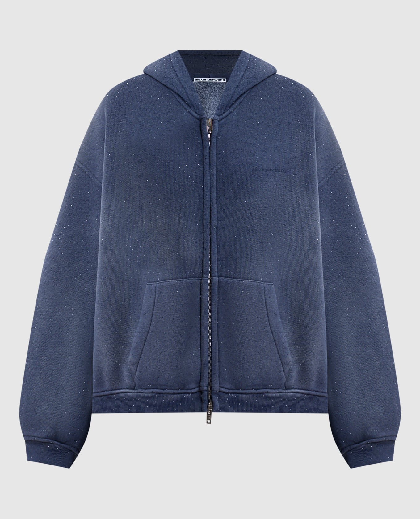 Синяя утепленная спортивная куртка с логотипом