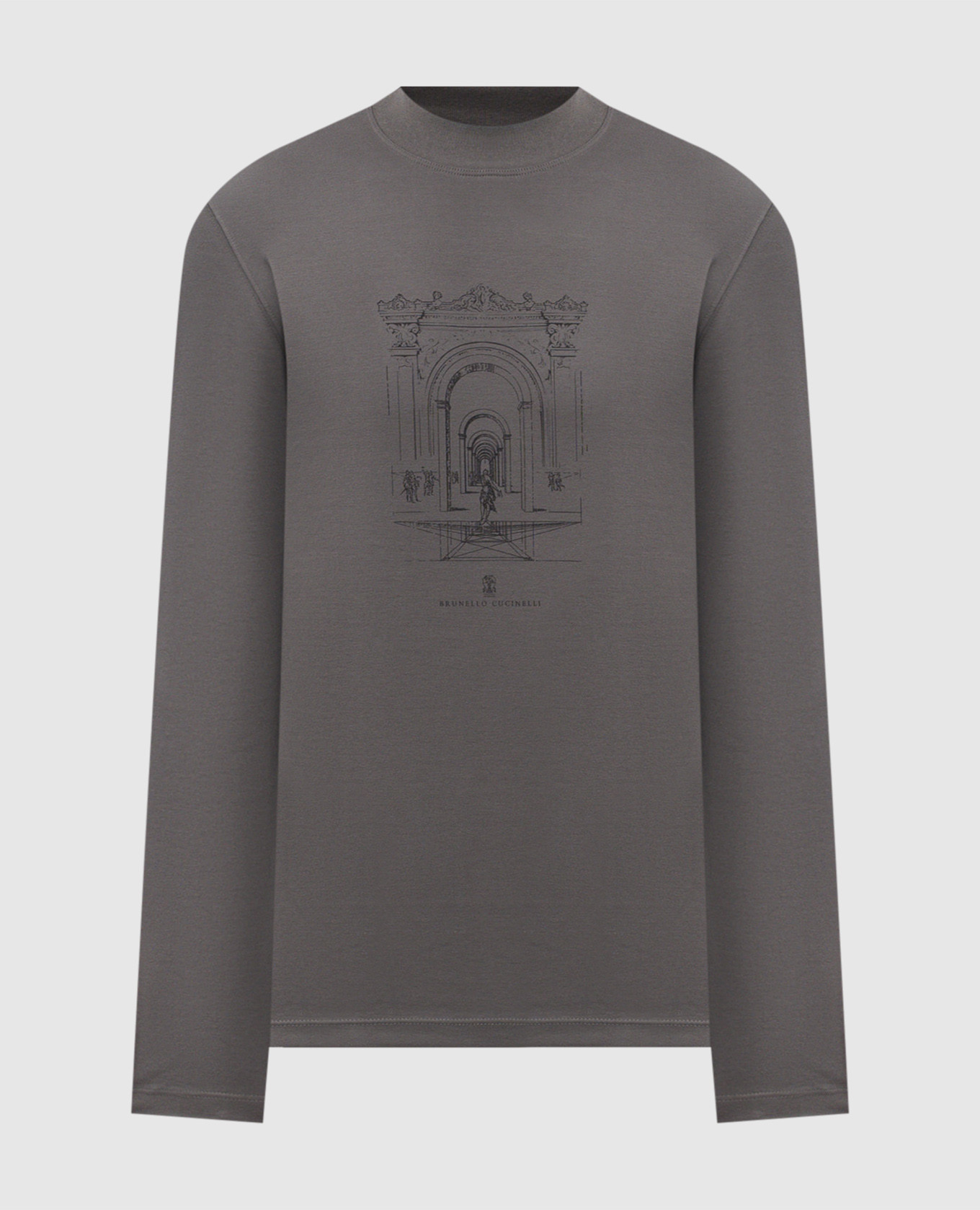 Brunello Cucinelli - Серый лонгслив с принтом ML8241357P купить в