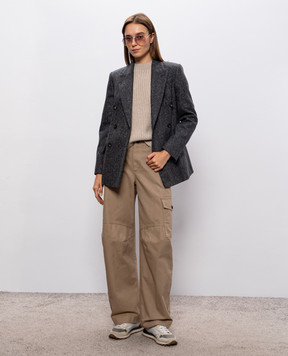 Brunello Cucinelli Бежевый вязаный топ MBM753520