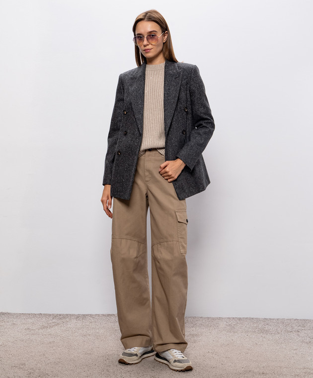 Brunello Cucinelli Бежевый вязаный топ MBM753520 изображение 2