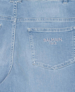 Balmain Дитячі блакитні джинси з вишивкою логотпа BY6Q50Z3664810