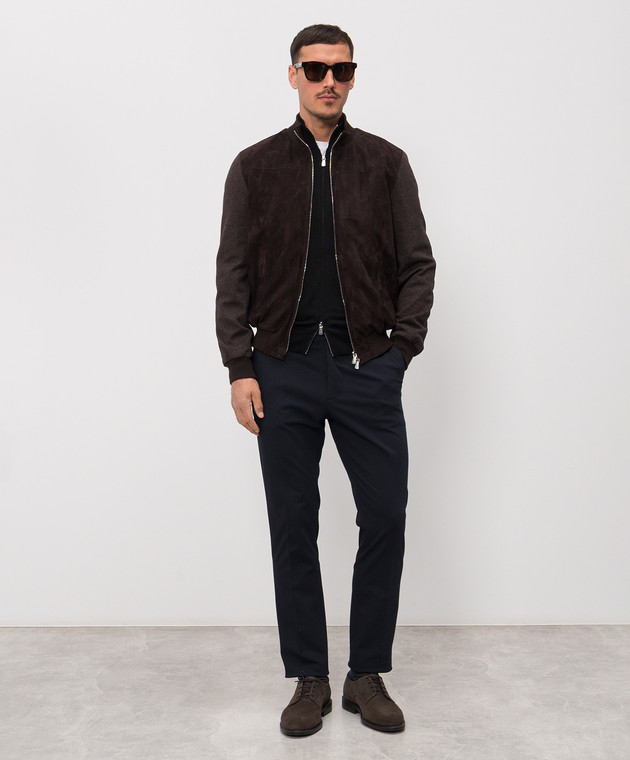 Enrico Mandelli Черный кардиган с шелком 3K033A5645 изображение 2