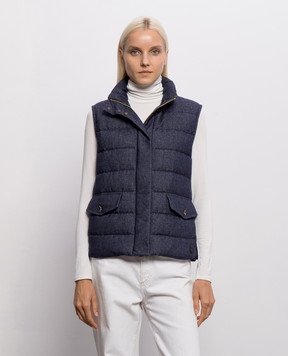 Moncler Синій пуховий жилет L20931A00080599N5