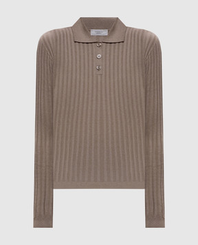 Peserico Бежеве поло в рубчик A99097F1809310