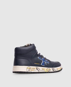 Premiata Дитячі сині шкіряні кросівки Marc 323695043640