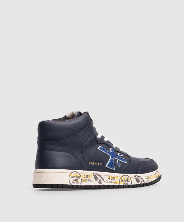 Premiata Дитячі сині шкіряні кросівки Marc 323695043640 зображення 3