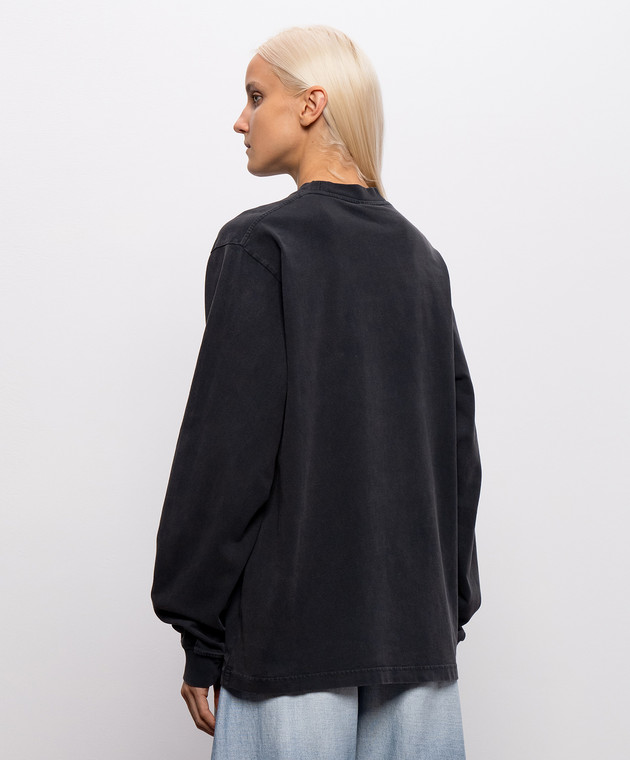 Alexander Wang Черный лонгслив с фактурным логотипом UCC3261908w изображение 4