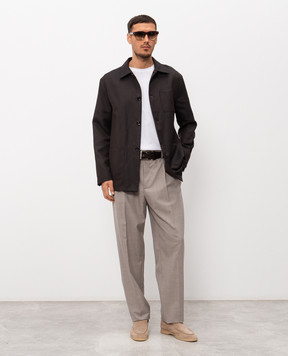 MooRER Коричневая куртка Keaton из шерсти и льна KEATONLIW