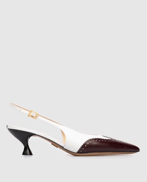 Thom Browne Білі шкіряні слінгбеки FFI017AL0126