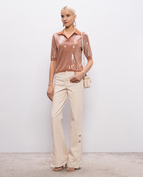 Twinset Коричневе поло з паєтками 261TP3300