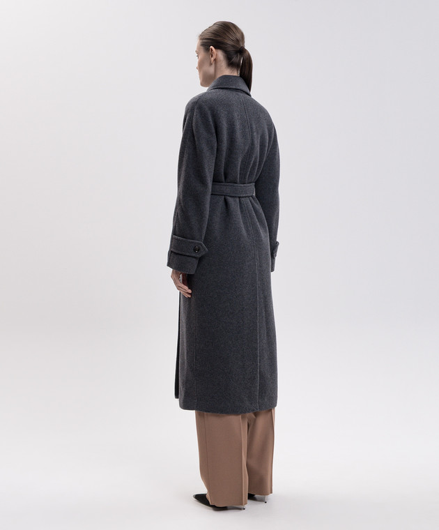 Max Mara Сіре двобортне пальто CADMIO з кашеміру MXMCADMIO зображення 4