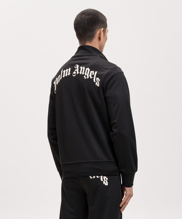 Palm Angels Чорна спортивна куртка з принтом логотипа PMBD089S26FAB001 зображення 4