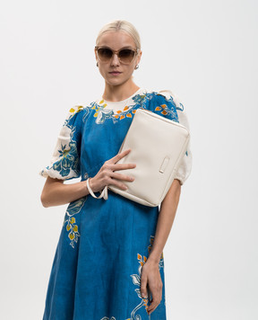 Gianni Chiarini Белая кожаная сумка Nora BS10225GRN