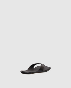 Maison Margiela MM6 Черные кожаные шлепанцы S66WP0119P7702