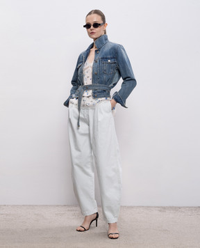 Juun.j Білий топ в квітковий принт з мереживом JW6264W010