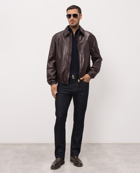 Canali Бордова шкіряна куртка LE00331O70533