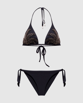 Twinset Чорни купальник з вишивкою 261LMMF22