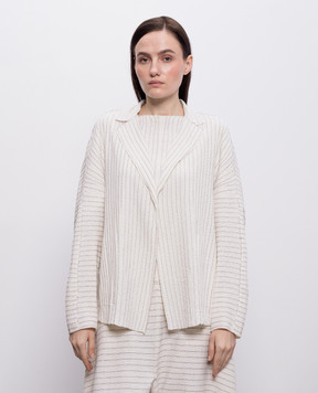 BOBOUTIC Кардиган цвета айвори из шелка и льна 5027