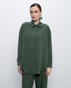 Twinset Зеленая рубашка с кристаллами 261LL2PBB