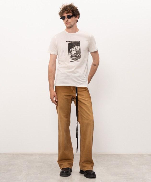 Ann Demeulemeester Белая футболка с принтом B0014218FA206 изображение 2