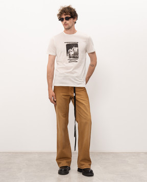 Ann Demeulemeester Белая футболка с принтом B0014218FA206