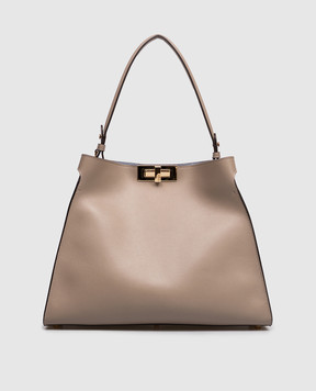 Fendi Бежева шкіряна сумка-трапеція Way 8BN368AWPF