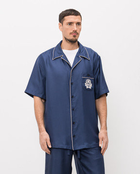 Dolce&Gabbana Синя сорочка із шовку G5KS3ZGK254