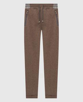 Doriani Cashmere Коричневі штани з вовни з відворотами 875PANTTAZJ36