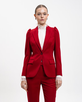 Alexander McQueen Червоний жакет з вовни з акцентними плечима 848491QJAAC