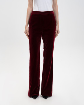 Max Mara Бордовые бархатные брюки клеш VETRINO VETRINO