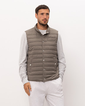 Brunello Cucinelli Сірий пуховий жилет MV4081711