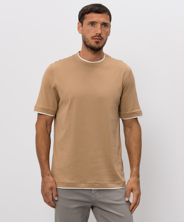 Brunello Cucinelli Футболка коричневого цвета M0B137427 изображение 3