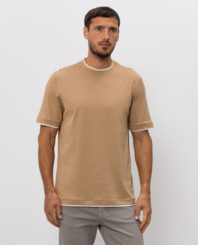 Brunello Cucinelli Футболка коричневого цвета M0B137427