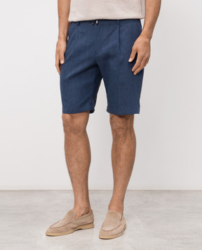 Stefano Ricci Сині шорти з льону та вовни M1T6100300WL003L