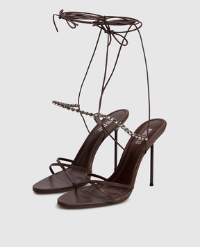 Paris Texas Коричневі шкіряні босоніжки Lidia з кристалами PX1957XNPCE