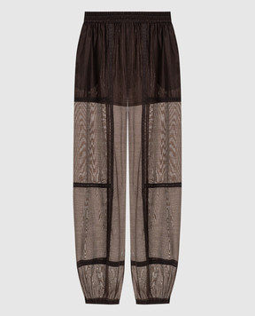 Twinset Коричневі джогери з мереживом 261TF2041