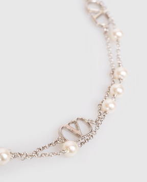 Valentino Двухслойная цепочка с бусинами в виде жемчужин Swarovski 8W2J0X80UXM