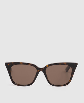 Alexander McQueen Коричневі сонцезахисні окуляри з принтом логотипа 861667J0749