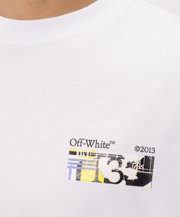 Off-White Белая футболка с принтом Industrial Arrow 44MAA120F26J00Z изображение 5