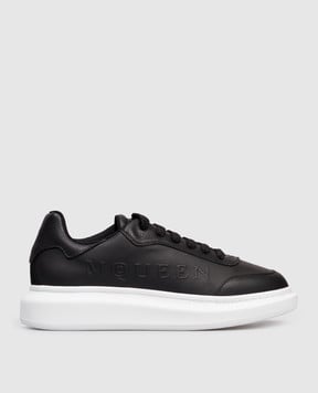 Alexander McQueen Чорні шкіряні кросівки з логотипом 831180WIAFO