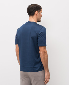 Enrico Mandelli Голубая футболка с нашивкой логотипа 3K052A5677