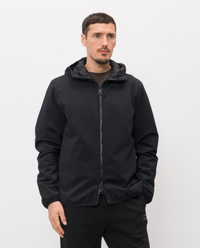 Moncler Черная пуховая куртка с нашивкой логотипа L10911A00022539DK