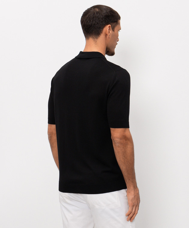 Cashmere&Whiskey Чорне поло з шовком M54251031 зображення 4