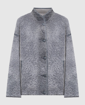 Babe Pay Pls Сіра укорочена дублянка з окантуванням 2543PERU