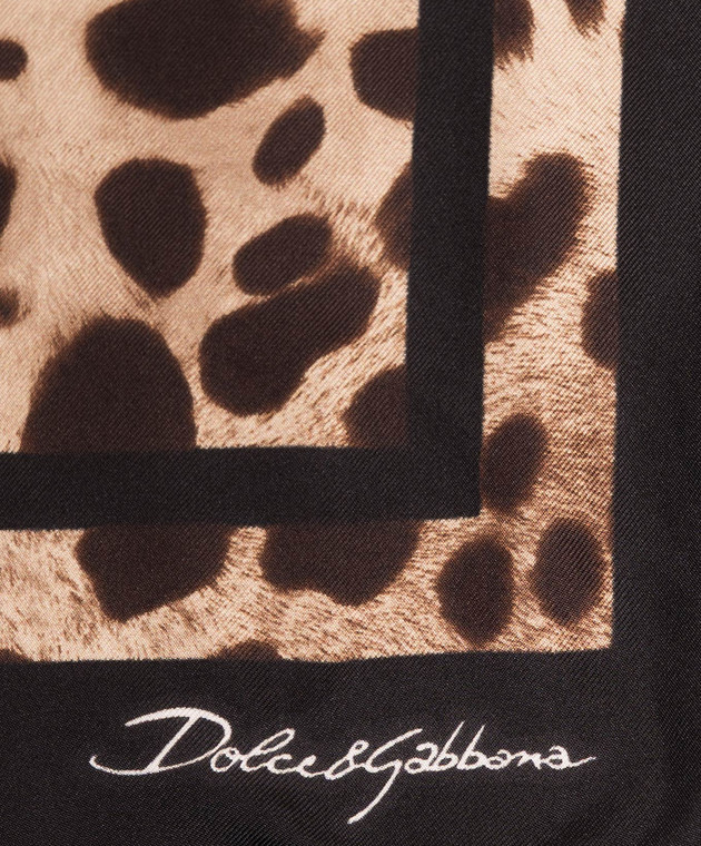 Dolce&Gabbana Платок из шелка в леопардовый принт FN092RGDCF5 изображение 3