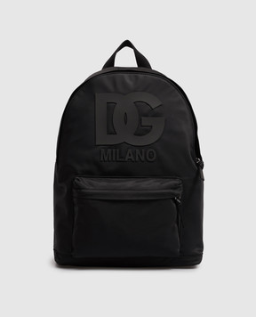 Dolce&Gabbana Детский черный рюкзак с фактурной монограммой EM0074A0567
