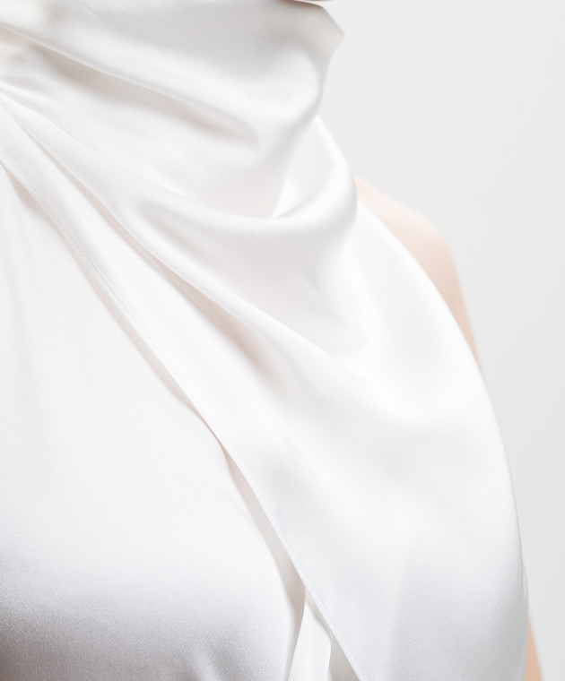 Balmain Белый топ из шелка GF0AG905SE95 изображение 5
