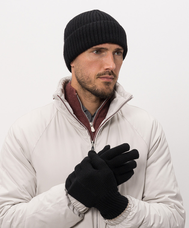 Brunello Cucinelli Черная шапка из кашемира M2294920 изображение 2